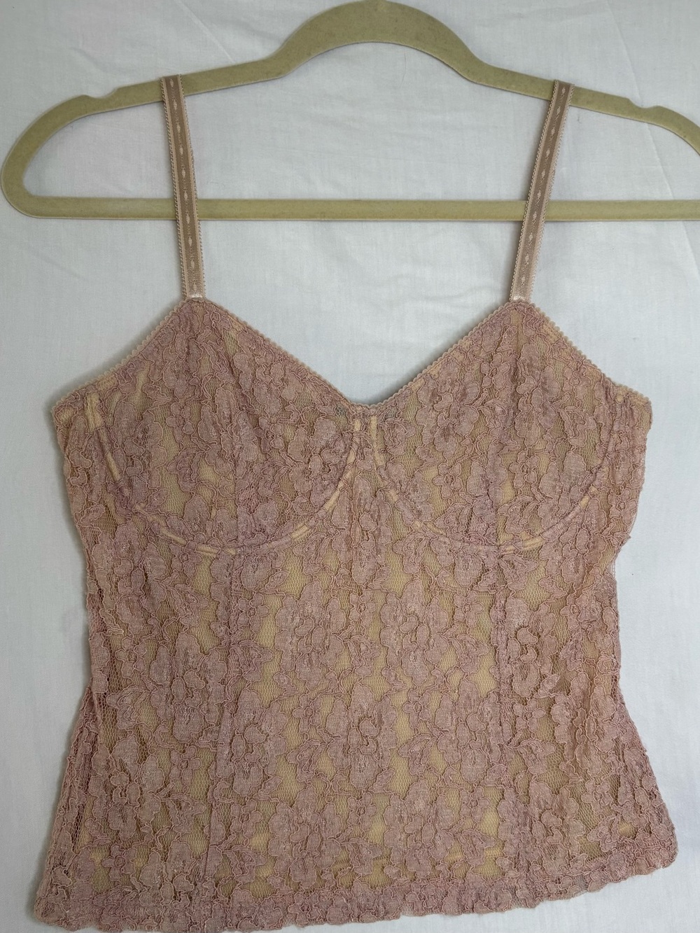 Fairycore Blush/Dusty Rose Pink Lace Cami M Romantic Whimsigoth